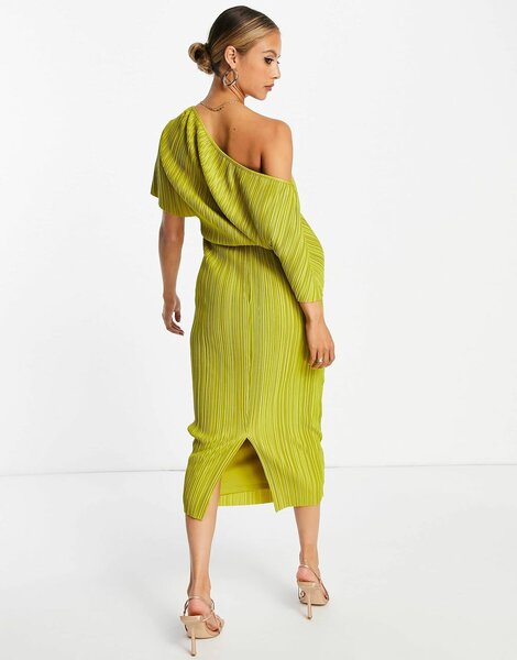 Robe verte élégante asymétrique