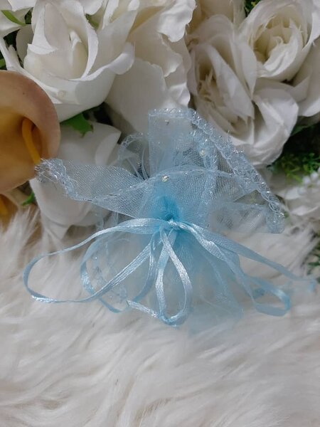 Tulles à cordes bleu ciel