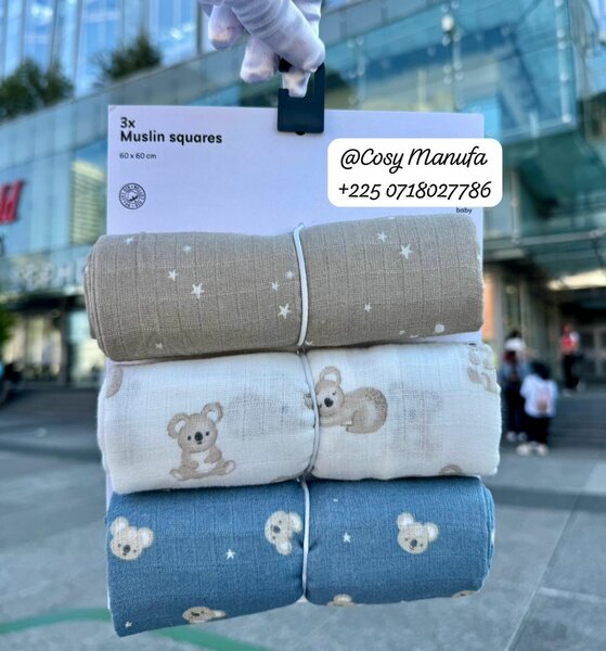 Lot de Carrés de Mousseline Bébé