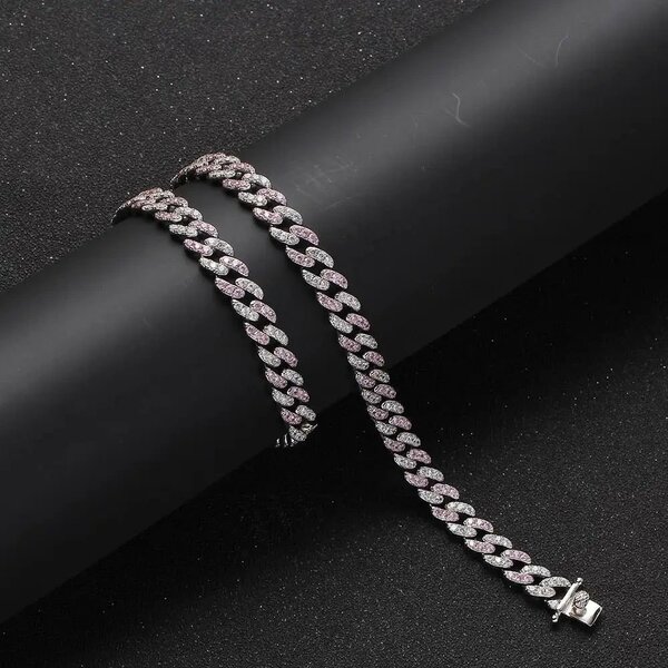 Thin Cuban iced chain