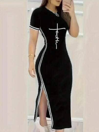Robe longue élégante noire
