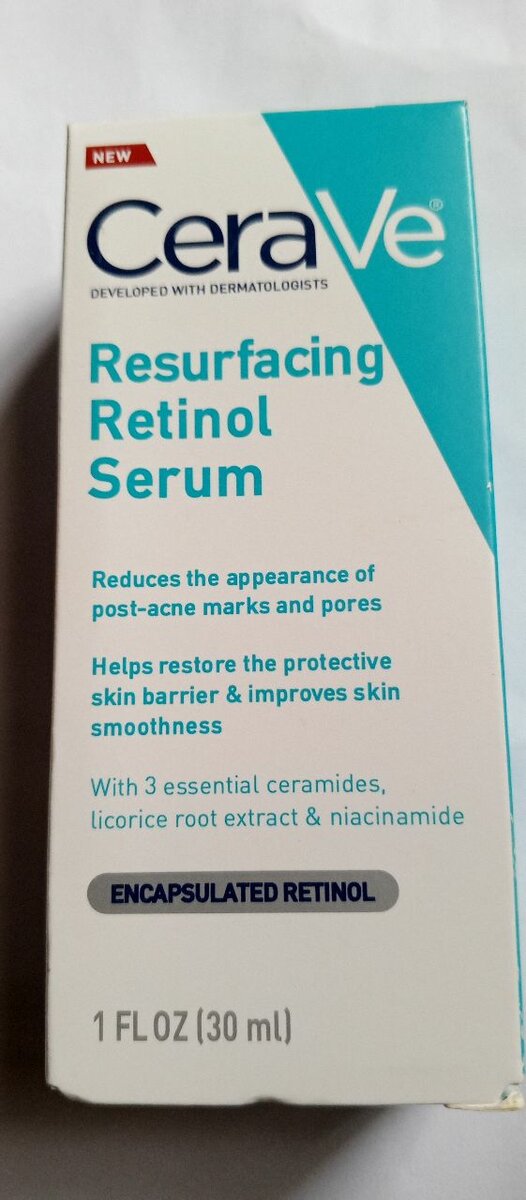CeraVe  resurfacing retinol serum.
