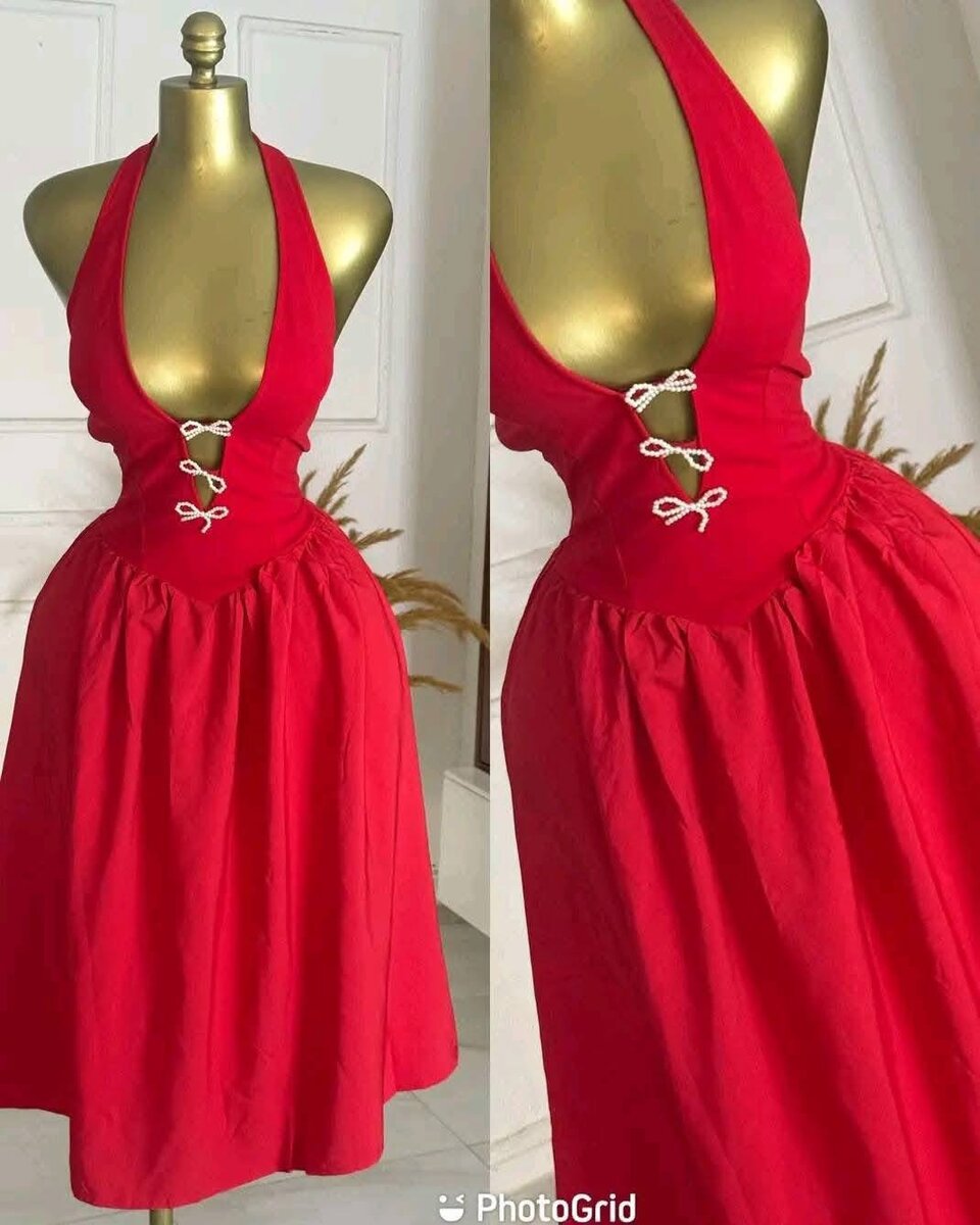 Robe élégante rouge dos nu