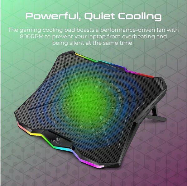 Vertux Quiet cooling Laptop Stand with Rainbow LED Lights