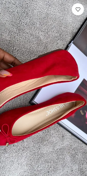 Terri red suede padded flat shoes