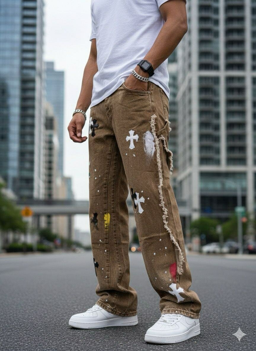 Jeans cargo streetwear décontractés