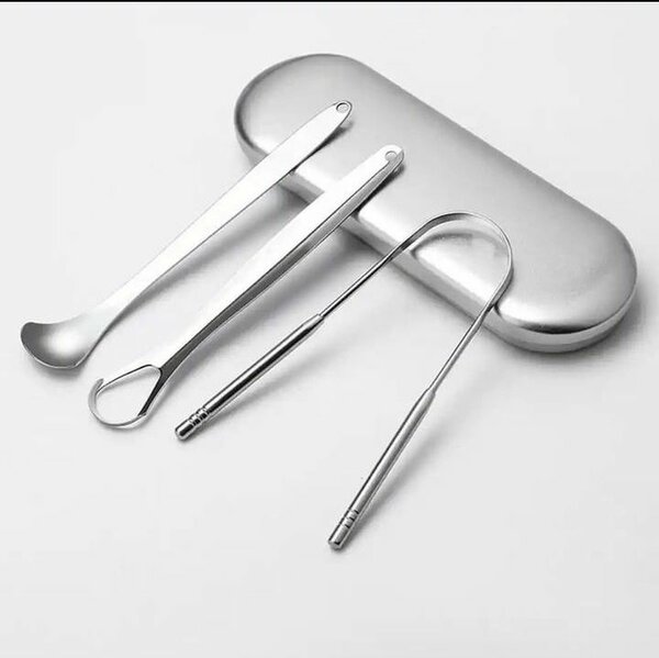 3in1 stainless tongue scraper