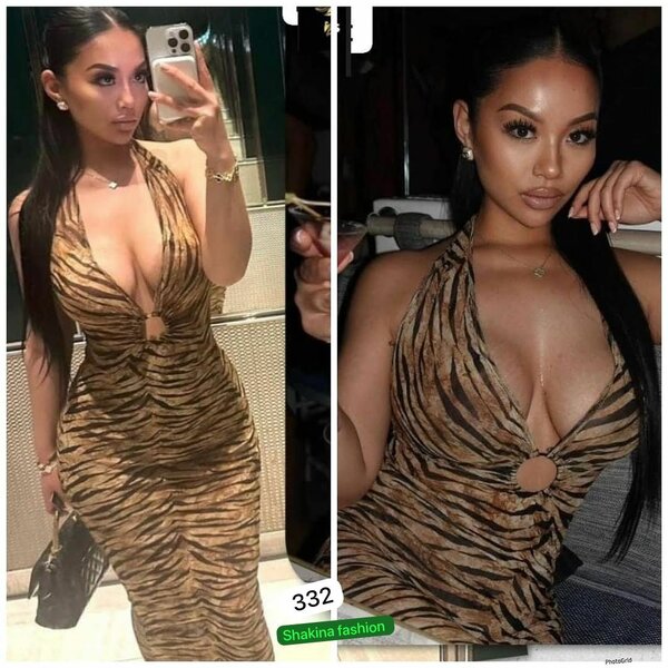 Robe élégante à motifs animaliers