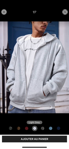 Sweat à capuche gris unisexe