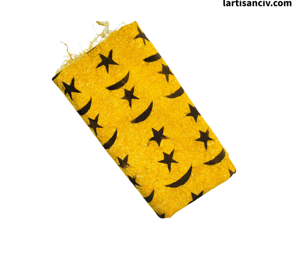 Tissu étoilé jaune vibrant