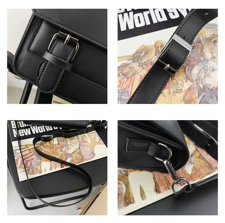 Sacoche en cuir noir pour homme