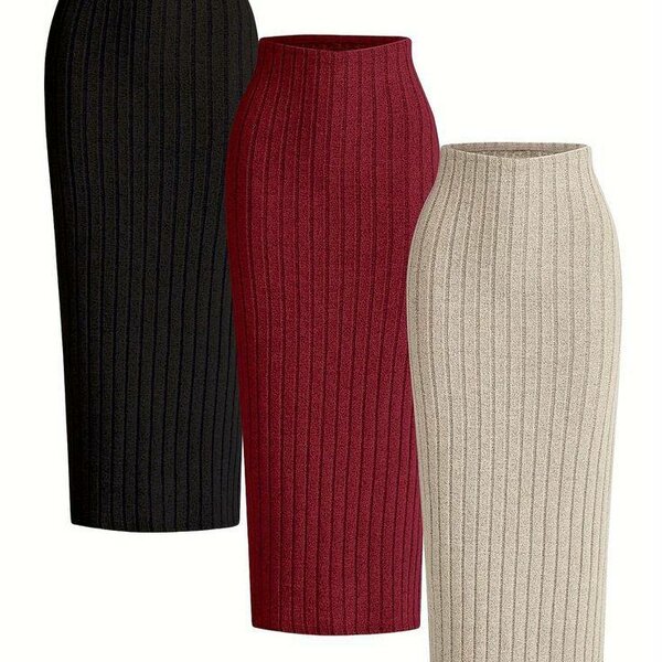 Jupes Longues Côtelées Femme