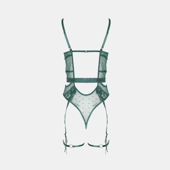 Body en dentelle vert sexy