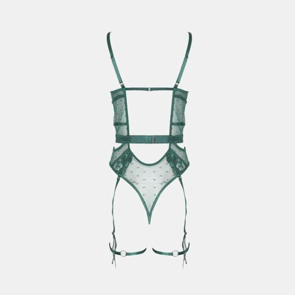 Body en dentelle vert sexy