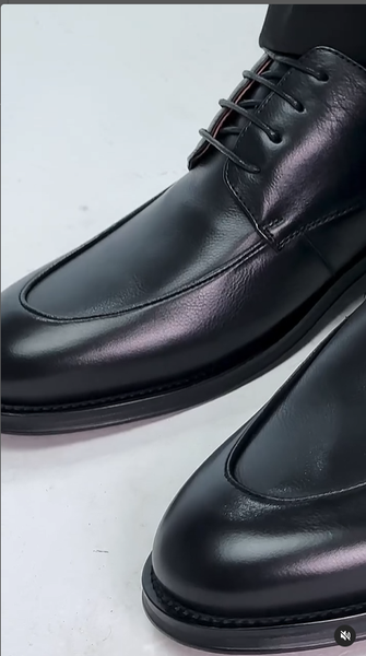 кожаных туфли чёрные