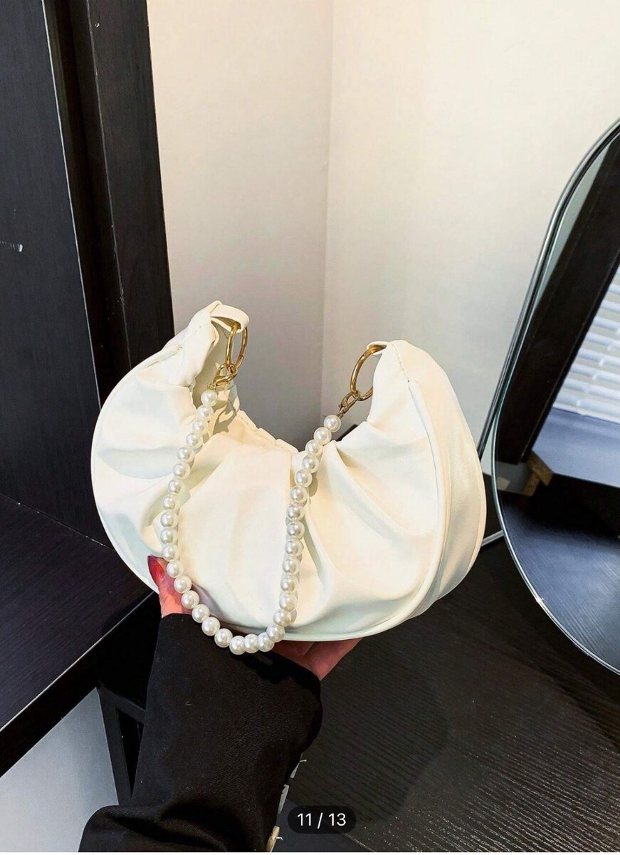 Sac à main blanc à perle chic