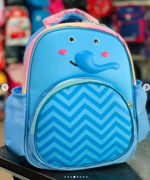 Elephant backpack in blue tones