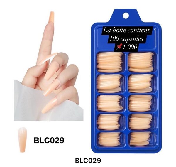 Capsule faux ongles  disponible en plusieurs couleurs