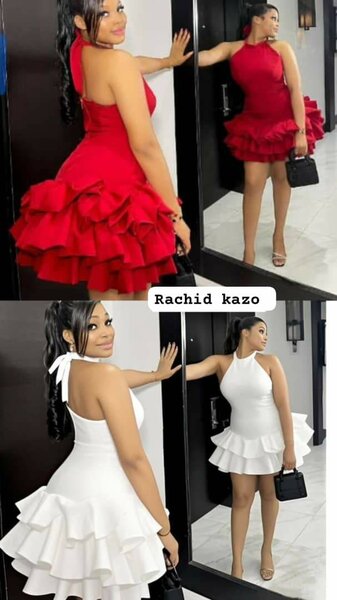 Robe Cocktail Volants Femme