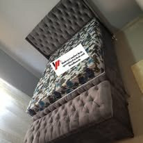 custom made bed with a high base