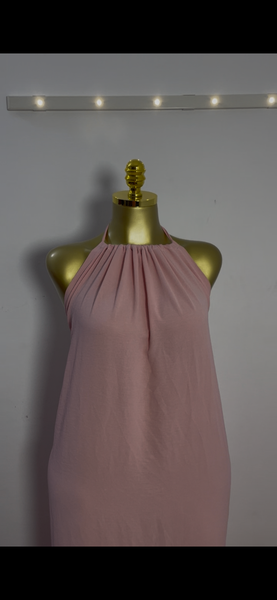 Robe longue rose élégante