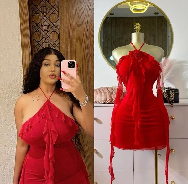 Robe rouge courte et élégante pour femmes