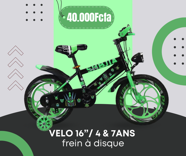 Vélo Enfant 16" Freins À Disque