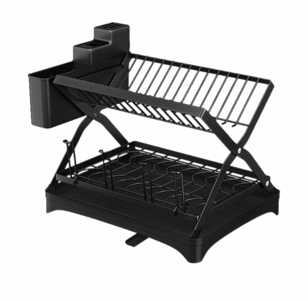 STORAGE DRAIN RACK FOR KITCHEN DOUBLE-LAYER TABLEWARE
