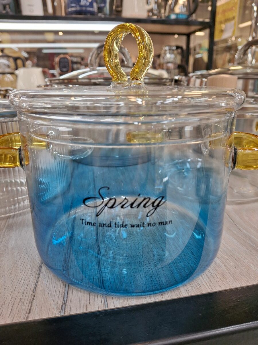 Кастрюль стеклянный,огнеупорный