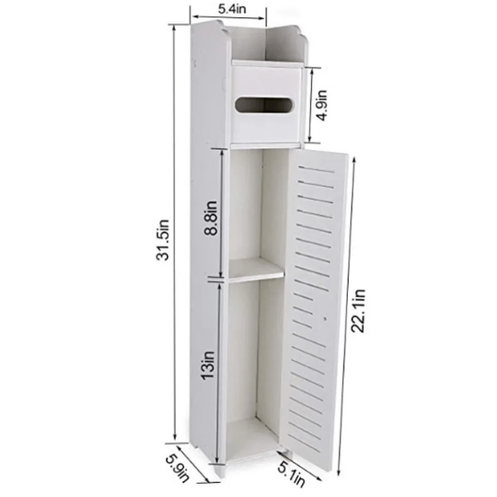 ARMOIRE DE RANGEMENT POUR SALLE DE BAIN, 1 PORTE,2 ÉTAGÈRES