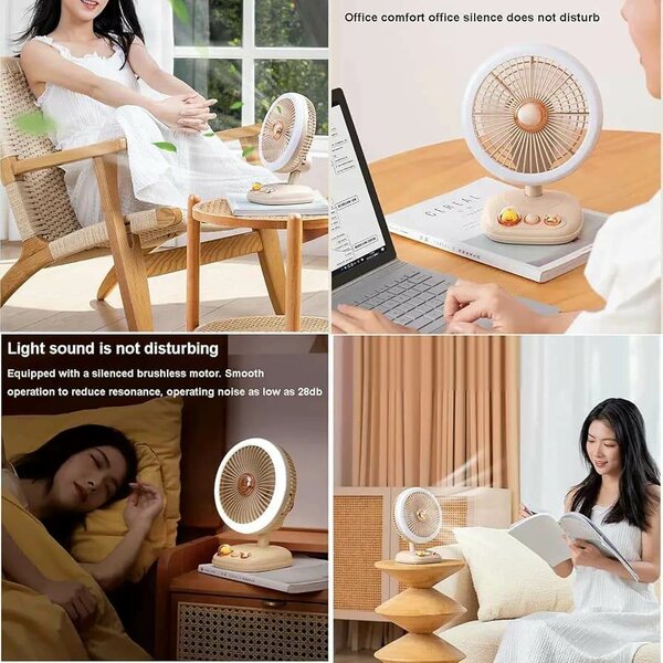 Ventilateur de table, ventilateur de bureau à piles recharge