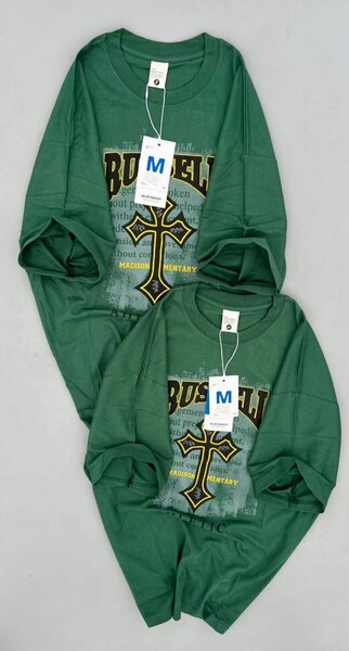 T-shirt vert imprimé croix