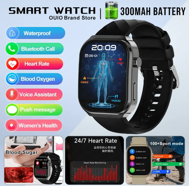 Medical Grade Smart Watch, BT Call, Health Care, IOS/Android