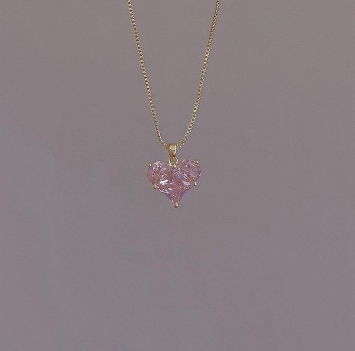 Ladies Crystal Love Heart Necklace Jewelry