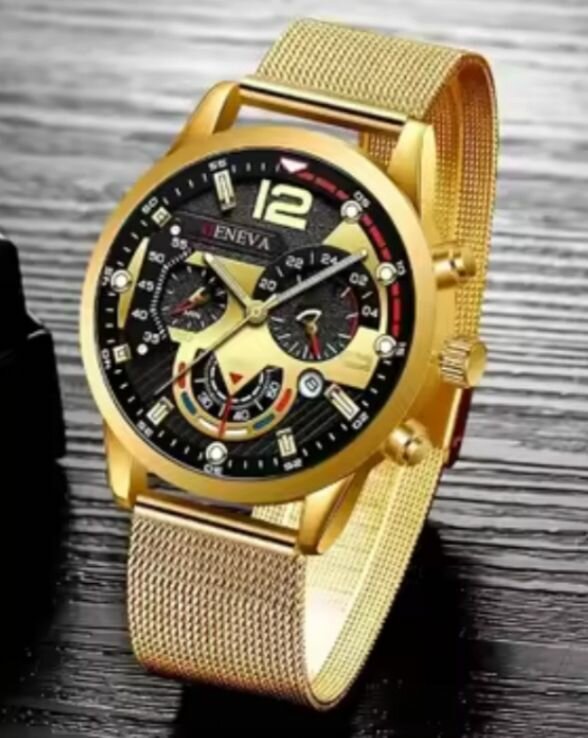 Montre en acier inoxydable doré