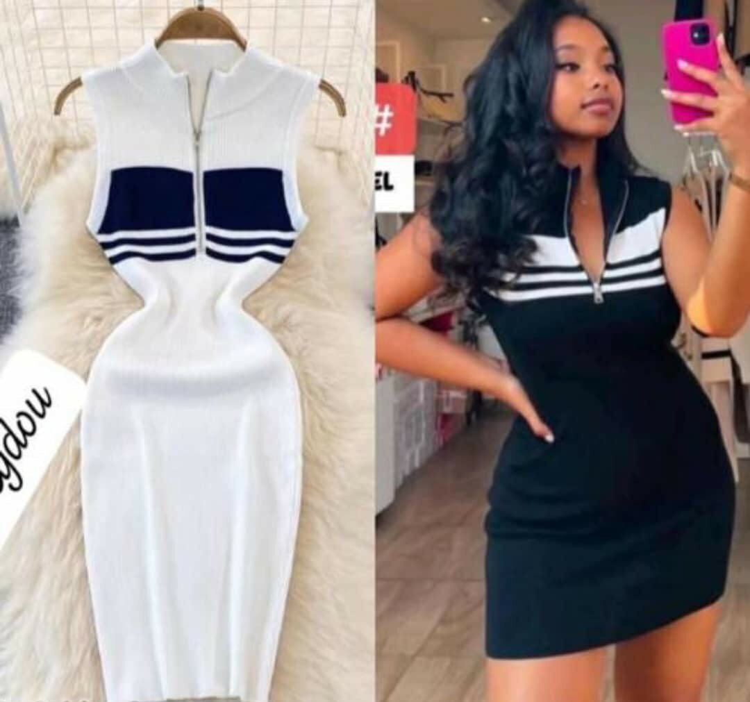 Mini robe sexy en streich pour femmes