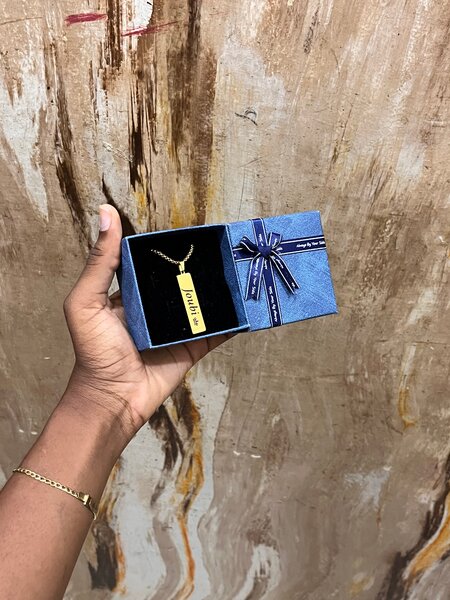 Gold Bar Pendant Necklace