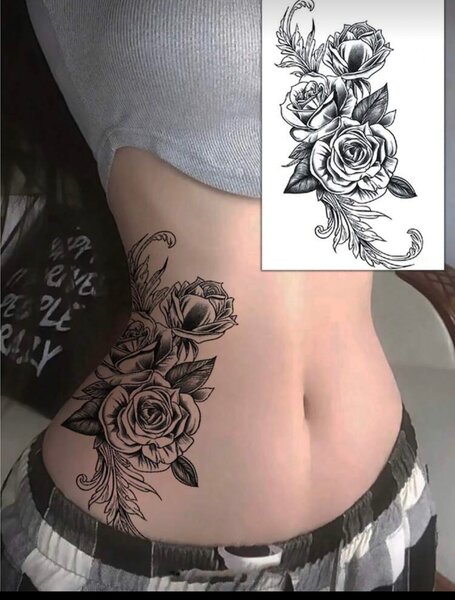 Tatouage temporaire papillon fleuri