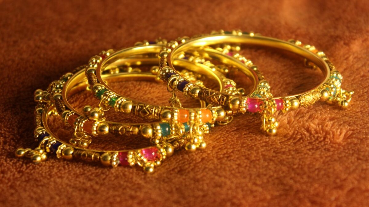 Antique Handmade Multi Color Pearls Design Bangle