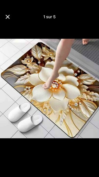 Tapis de bain floral antidérapant