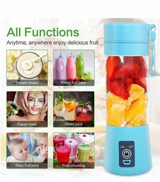 380ml - Portable Blender Bottle Juice Mixer - Rechargeable