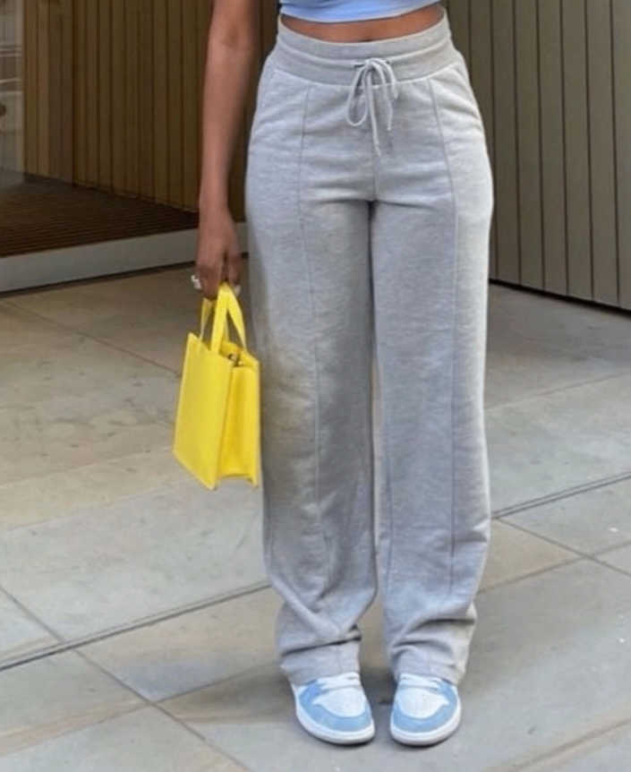 Pantalon gris décontracté femme