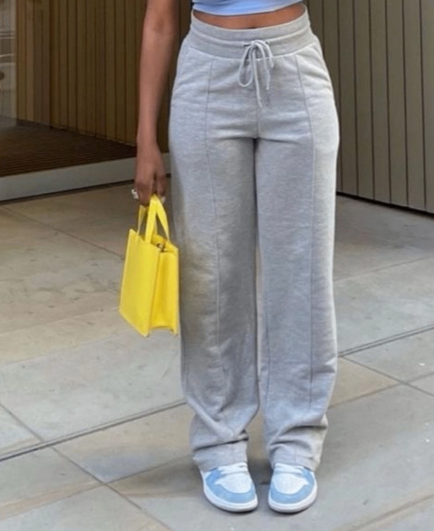 Pantalon gris décontracté femme