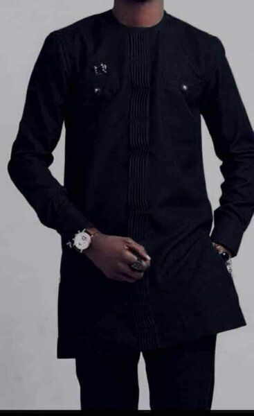 Chemise noire homme manche longue