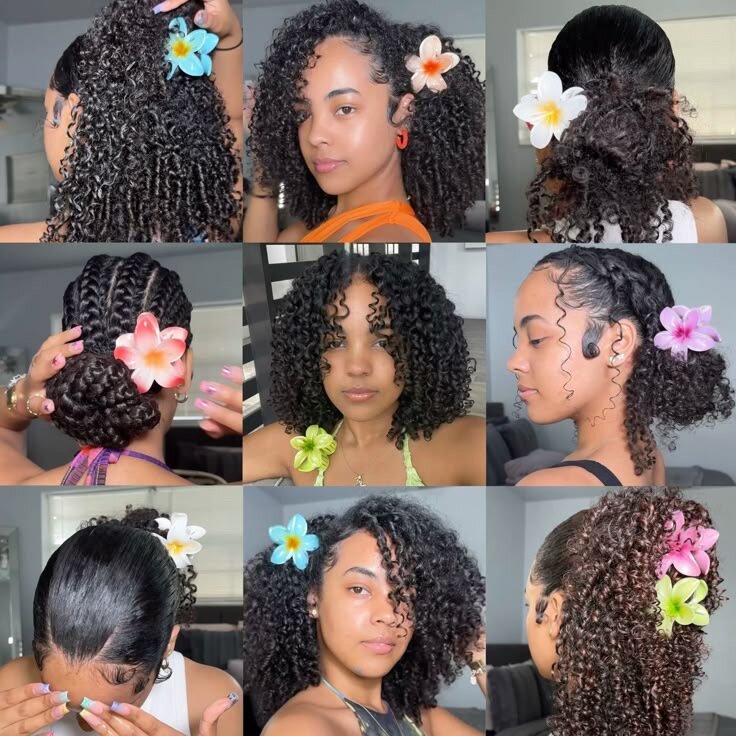 Pinces à cheveux fleurs colorées