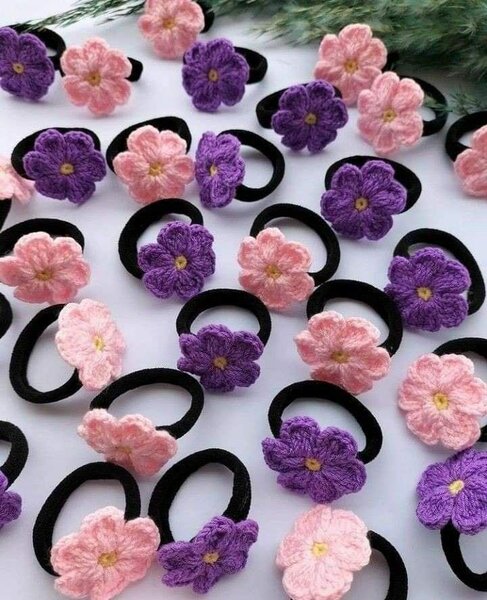 Élastiques Fleurs Tricotées
