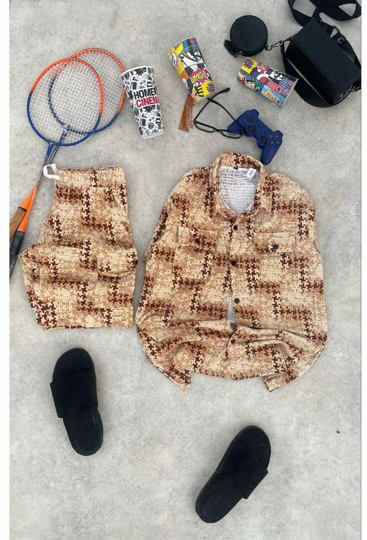 Ensemble Décontracté à Carreaux