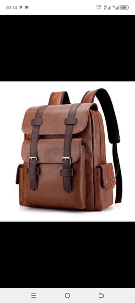 Sac à dos en cuir marron