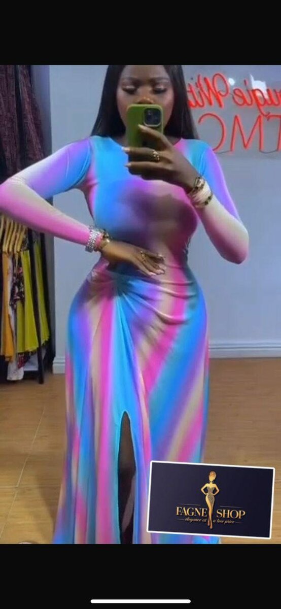 Robe élégante multicolore