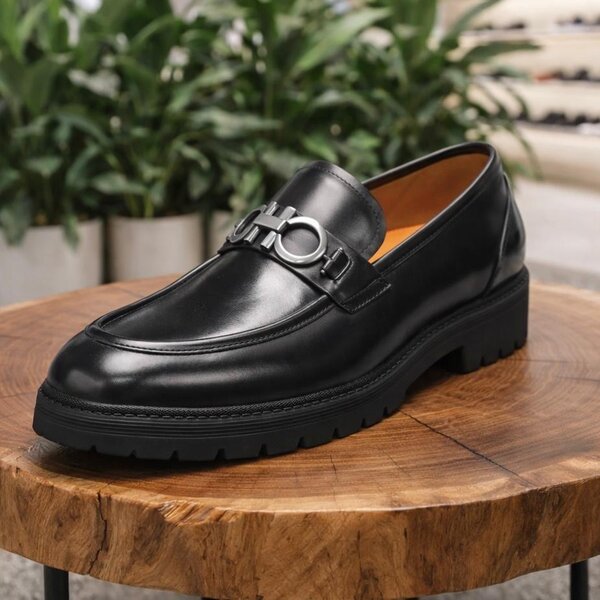 Chaussures homme en cuir noir
